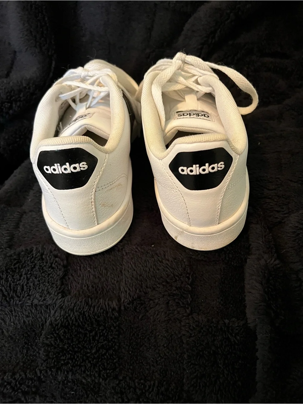 adidas White Sneakers with Black Stripes - Low Top Casual Shoes